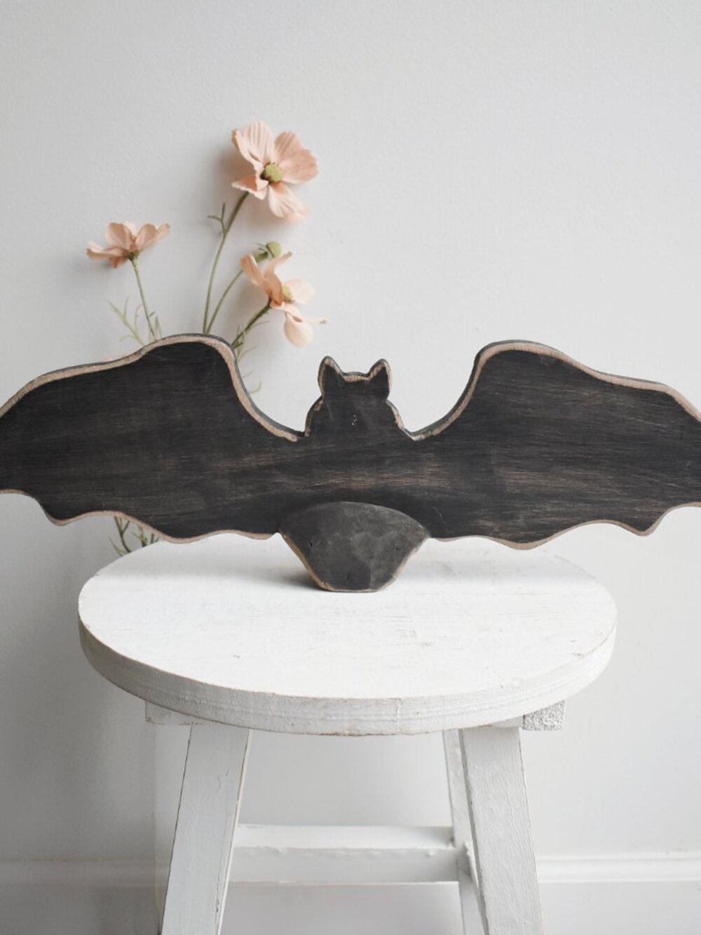 Vintage Handmade Large Shabby Wood Bat Rustic Gothic Farmhouse Halloween Decor